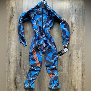 Spyder Race Suit Boy Girl Kids Youth Size 14/16 Padded Performance GS Camo Blue